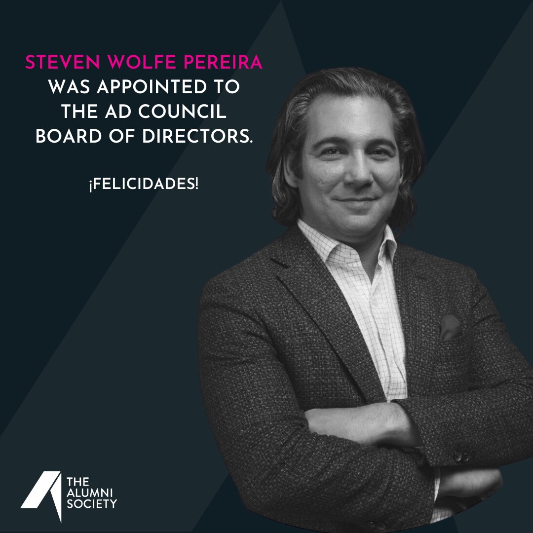 Congratulations to TAS Member, Steven Wolfe Pereira, who was appointed to the Ad Council Board of Directors.

¡Felicidades!

#MemberNews