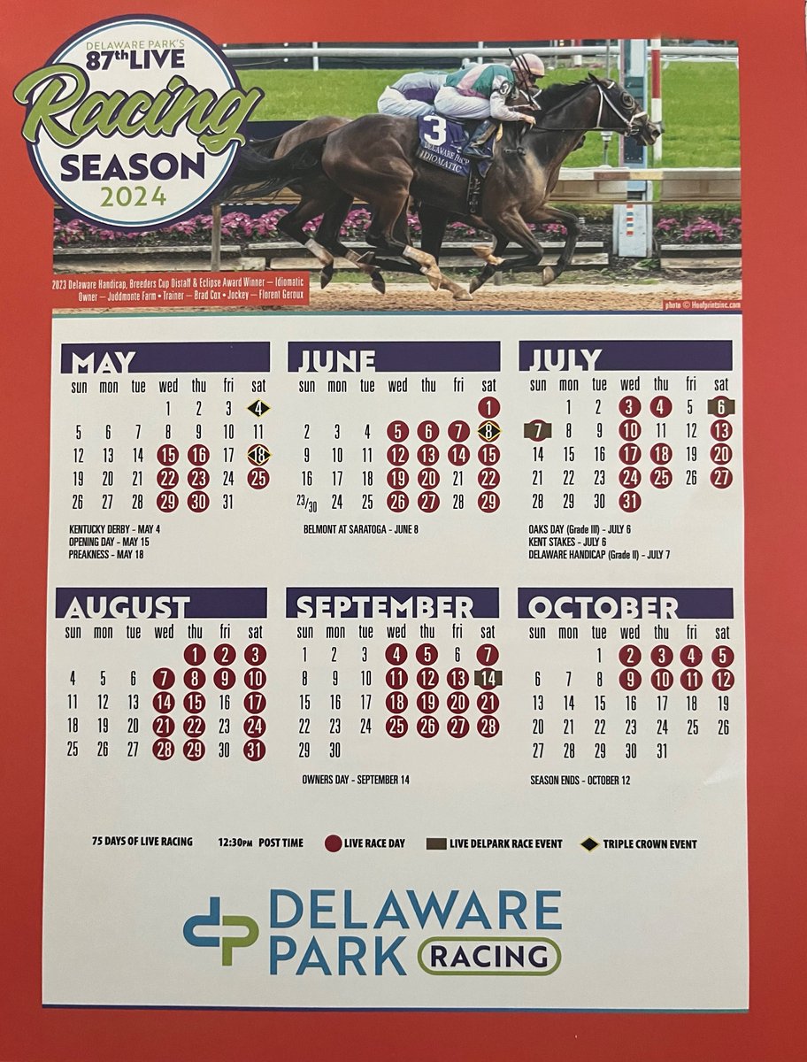 For 1st time since 2009, DelCap will be on Sunday. During festival weekend, on track fans will have chance to win assorted prizes, including top prize of $500 wagering ticket, while placing horse racing wager on any trackside terminal via Mystery Voucher promotion @DelParkRacing