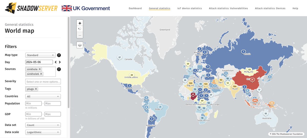 Shadowserver's tweet image. As of end of last week, we are sharing IPs of PlugX infected machines in our daily sinkhole reports thanks to collaboration with @sekoia_io  shadowserver.org/what-we-do/net…

Background at blog.sekoia.io/unplugging-plu…

Dashboard stats for 2024-05-06 (~9K hosts daily): dashboard.shadowserver.org/statistics/com…