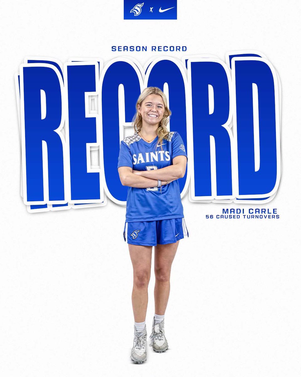 Congrats to women's lacrosse players Anna Wells & Madi Carle for breaking season records in their program this season. @TMU_WLacrosse #LetsGoSaints