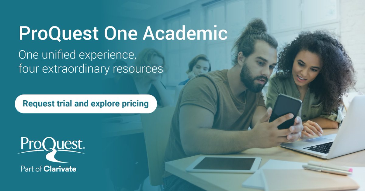 Discover ProQuest One Academic: Gain access to quality affordable and essential academic content for students, researchers and faculty. Try it today: discover.clarivate.com/ProQuest_One_A…