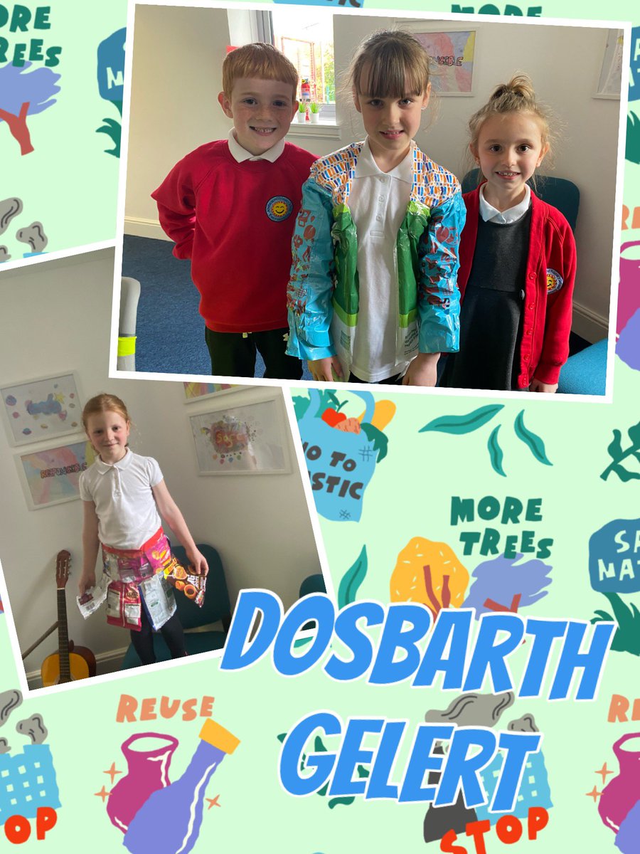 Visitors from Year 2 proudly showed off their clothing designs. They celebrated the work they’ve been completing through their topic. Syniadau ffantasteg when reusing materials that would ordinarily be thrown away. #PupilVoice #Teamwork #CreativeEnterprising @MrsFBaber
