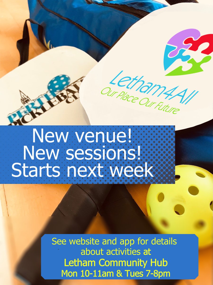 Our members wanted more recreational sessions and we listened! NEW Monday and Tuesday sessions at Letham Community Hub start next week. Further details on the website & app #pickleball #pickleballscotland #liveactiveperth #outandaboutperth #strongercommunities #thirdsectorpk