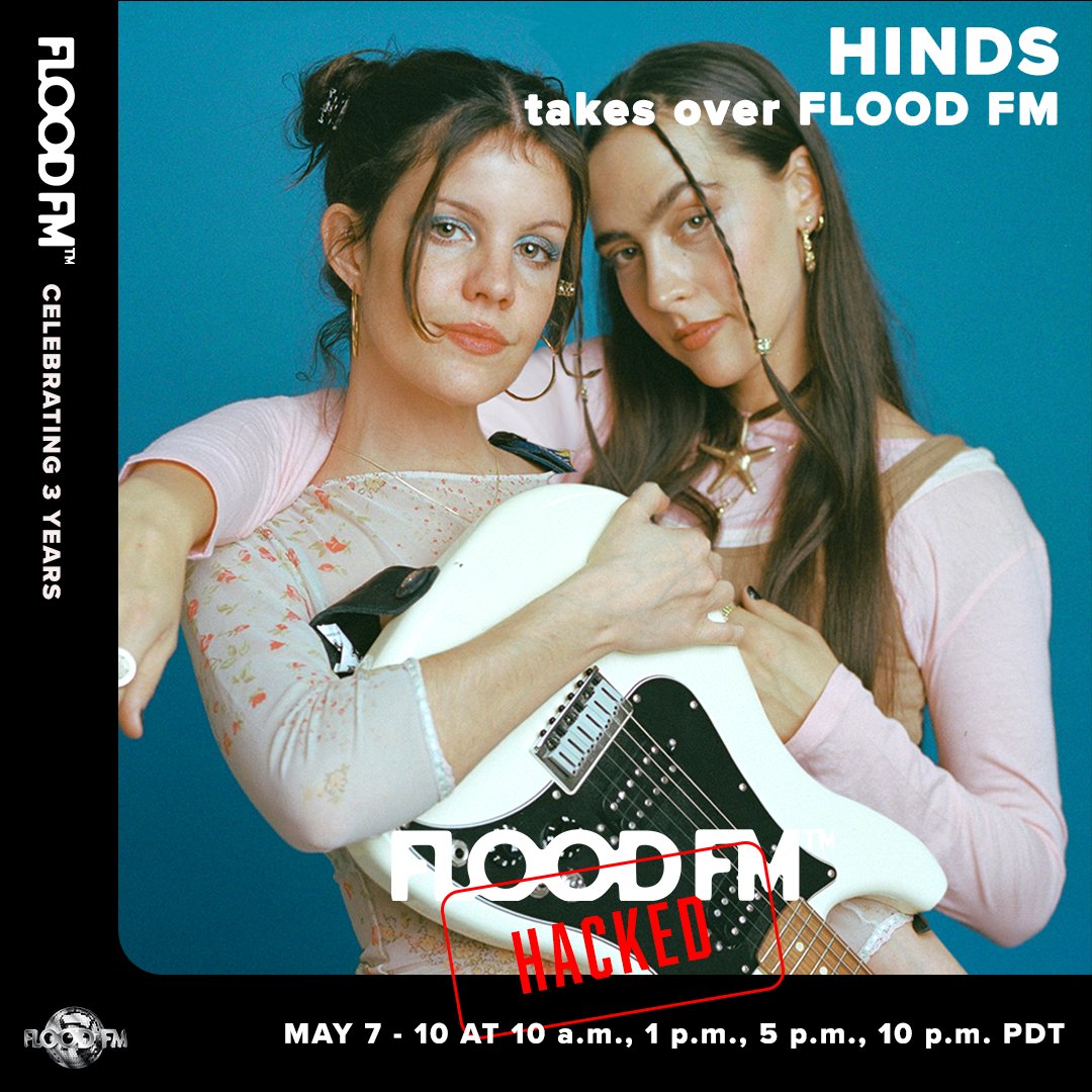 One of my faves from FLOODfest at SXSW this year, Madrid indie rockers HINDS are taking over @FLOODFM this week! 🇪🇸 Catch their fantastic guest radio show HACKED airing 4x daily at 10am, 1pm, 5pm, 10pm PDT The new single BOOM BOOM BACK ft. @beck is 🔥 @hindsband @floodmagazine