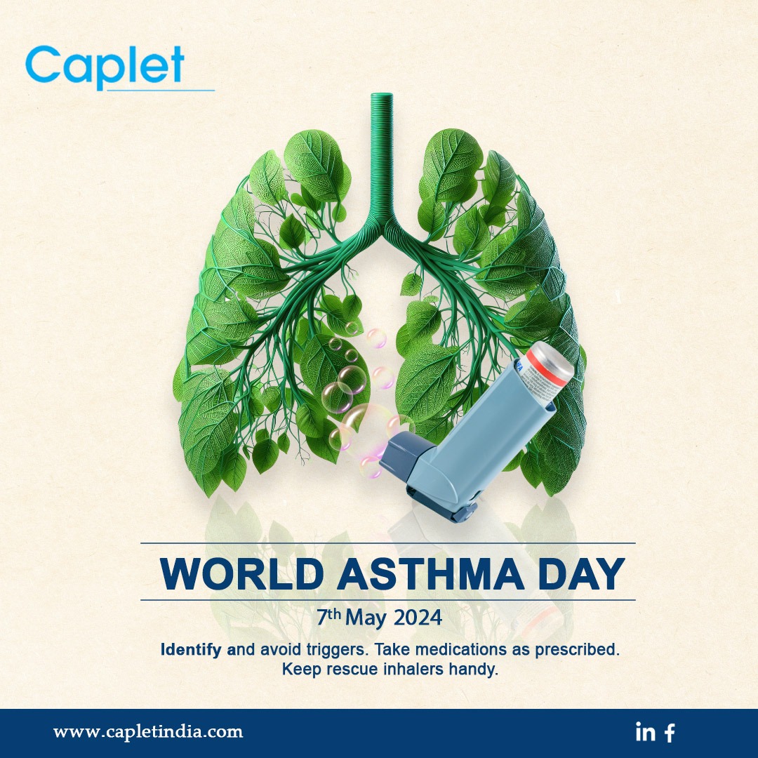 World Asthma Day is a reminder of the global impact of asthma and the health risks associated with it.
#AsthmaEducationEmpowers

#Caplet #WorldAsthmaDay #Awarnessday #Healthylife #PharmaProducts #HealthForAll