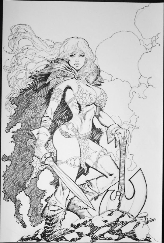 iamluke85's tweet photo. #redsonja artwork by #RonAdrian https://t.co/oMu7iZa53t