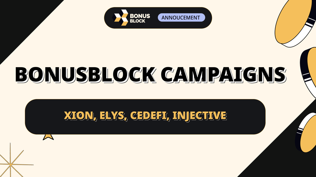 🟨While the BonusBlock office is busy doing updates... let's check out our live campaigns! Take part in the @elys_network Odyssey Incentivized Testnet: elys.bonusblock.io Do some on-chain missions on the @CeDeFiAI: app.bonusblock.io/dashboard/earn… Generalized Abstraction? Welcome