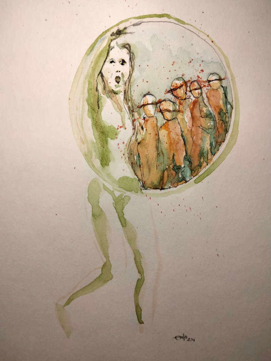 From the pit

#thedailysketch #watercolour and #inkdrawing of figures in a circle 
#originalartwork #abstractfigurative #artforsale ebay.co.uk/itm/3261189571…