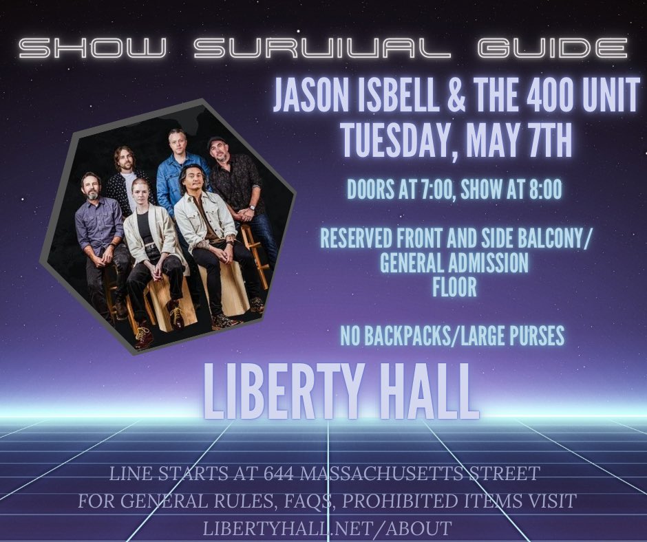 Get ready for the SOLD OUT Jason Isbell and the 400 Unit show tonight! Doors at 7:00/Show at 8:00 🪐