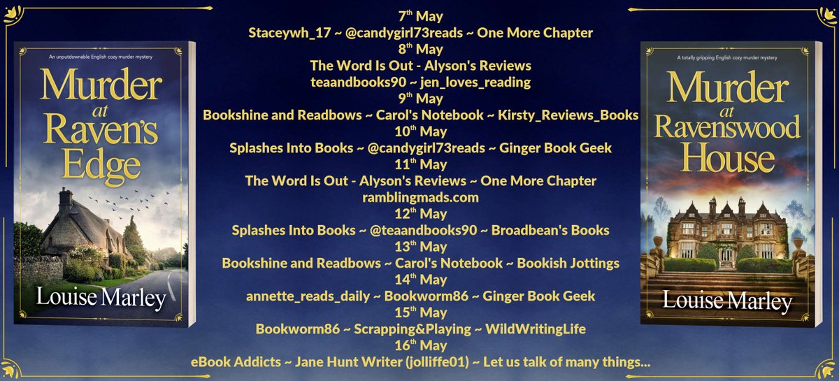 Today I am on the Blog Tour for Murder At Raven's Edge (An English Village Mystery Book 1) by @LouiseMarley published by @Stormbooks_co @rararesources A tangled web of lies and two murder mysteries, one old, one new, for this new series! Full review on facebook.com/TheWordIsNowOut