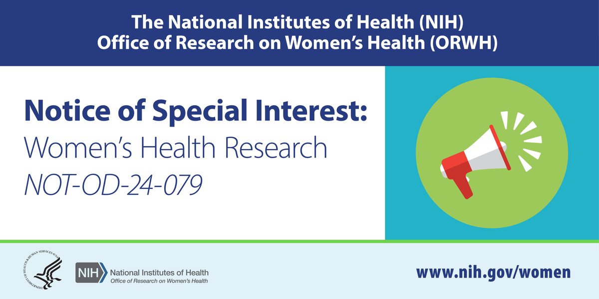 In coordination with the White House Initiative on Women’s Health Research, @NIH issued a NOSI to highlight interest in receiving research applications focused on diseases and health conditions that predominantly affect women or are female specific. bit.ly/3xcM8M6