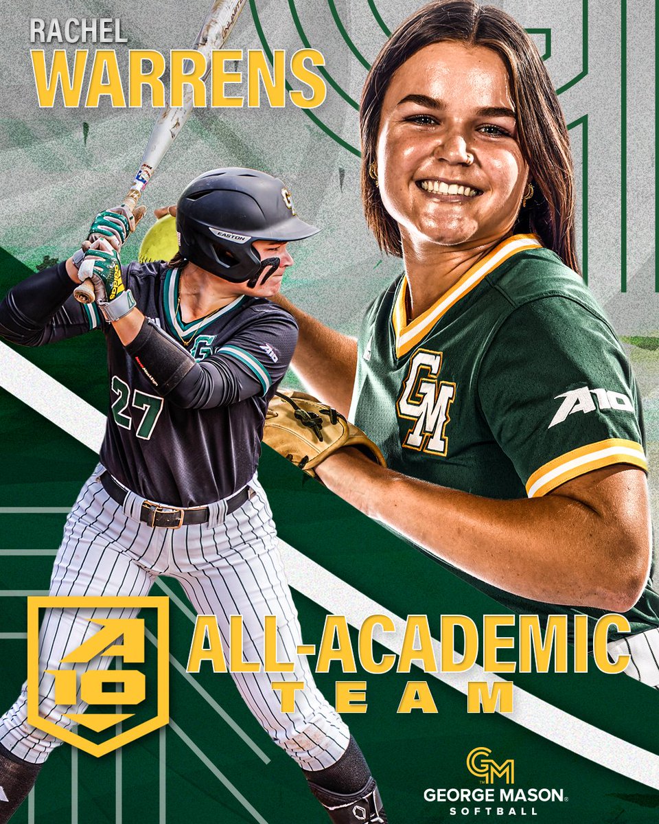 𝐀𝐥𝐥-𝐀𝐜𝐚𝐝𝐞𝐦𝐢𝐜 📚 Congratulations to Rachel Warrens on being named to the @atlantic10 All-Academic Team for the first time! 📰READ MORE: gomason.com/news/2024/5/7/… #Team47🥎🔰