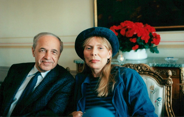 Joni pictured with Pierre Boulez, co-recipients of Sweden’s Polar Prize, on this day in 1996. Photo from the Polar Music Prize