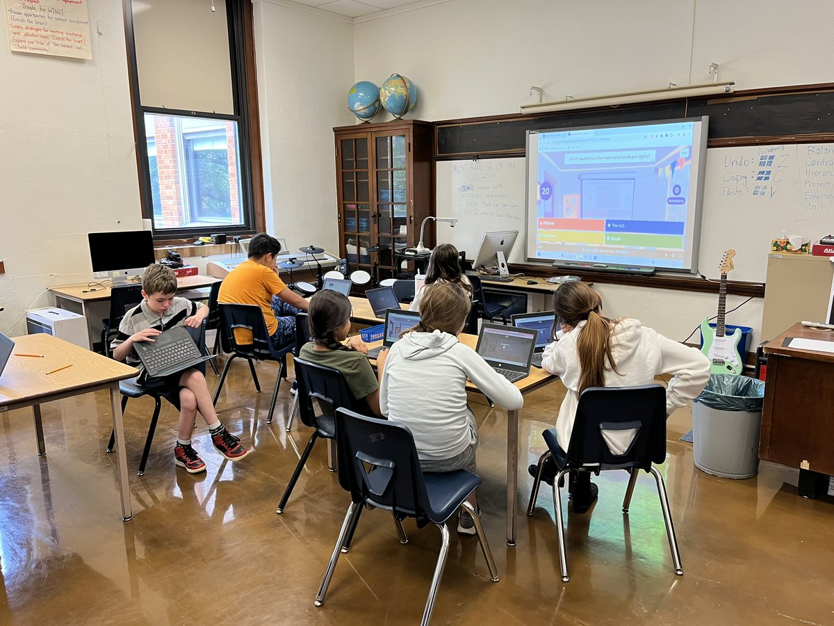 Last week of #SchoolofRock so we tested their music knowledge with a Kahoot! <a href="/MSki81/">Meredith Wisniewski</a>