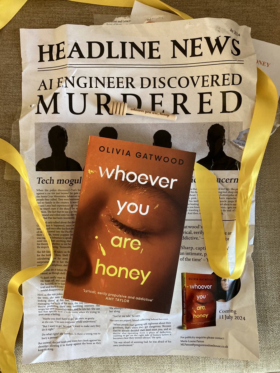 Thank you so much to @marielouisespp and @HutchHeinemann for my copy of #WhoeverYouAreHoney by #OliviaGatwood. It’s out in July and looks brilliant!