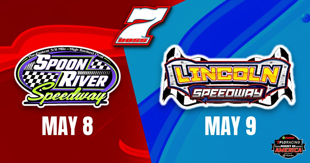 💥We are Illinois bound as Castrol® @FloRacing Night in America presented by Kubota kicks off the third Illinois Speedweeks this Wednesday, May 8 at @SpoonRiverSpdwy before invading @LincolnILSpdwy on Thursday, May 9. ℹ️ floseries.com/press/article/…