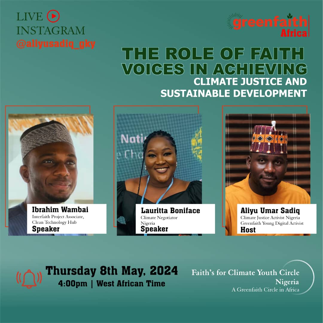 Boom💥💥💥💥 Join me as I host @digitalmamabola and Wambai on the Multi-faith Climate Justice Series #MCJS to discuss 'The Role of Faith Voices in Achieving Climate Justice and Sustainable Development' #Faiths4Climate #StopEACOP @GreenFaith_Afr @greenfaithworld