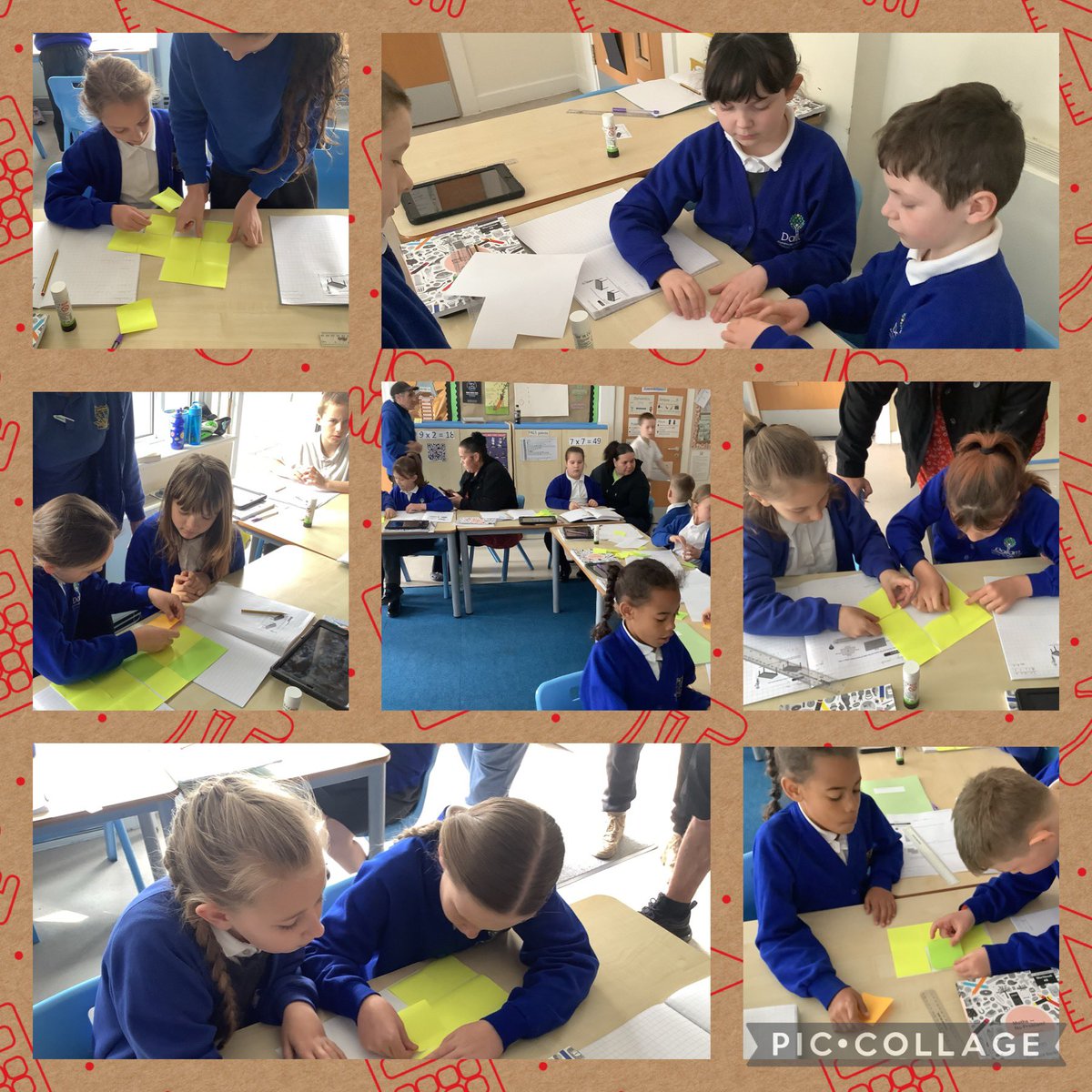 Finding the area of a shape didn’t trouble Sycamore class! We loved sharing with our adults how we learn during math lessons! #dallammaths @mathsnoproblem