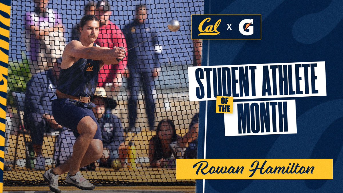 𝑩𝒆𝒓𝒌𝒆𝒍𝒆𝒚’𝒔 𝑻𝒉𝒐𝒓 🔨 With his impressive, record-shattering season in the hammer throw, congratulations to Rowan Hamilton of @CalTFXC on being named @Gatorade Student Athlete of the Month! #GoBears