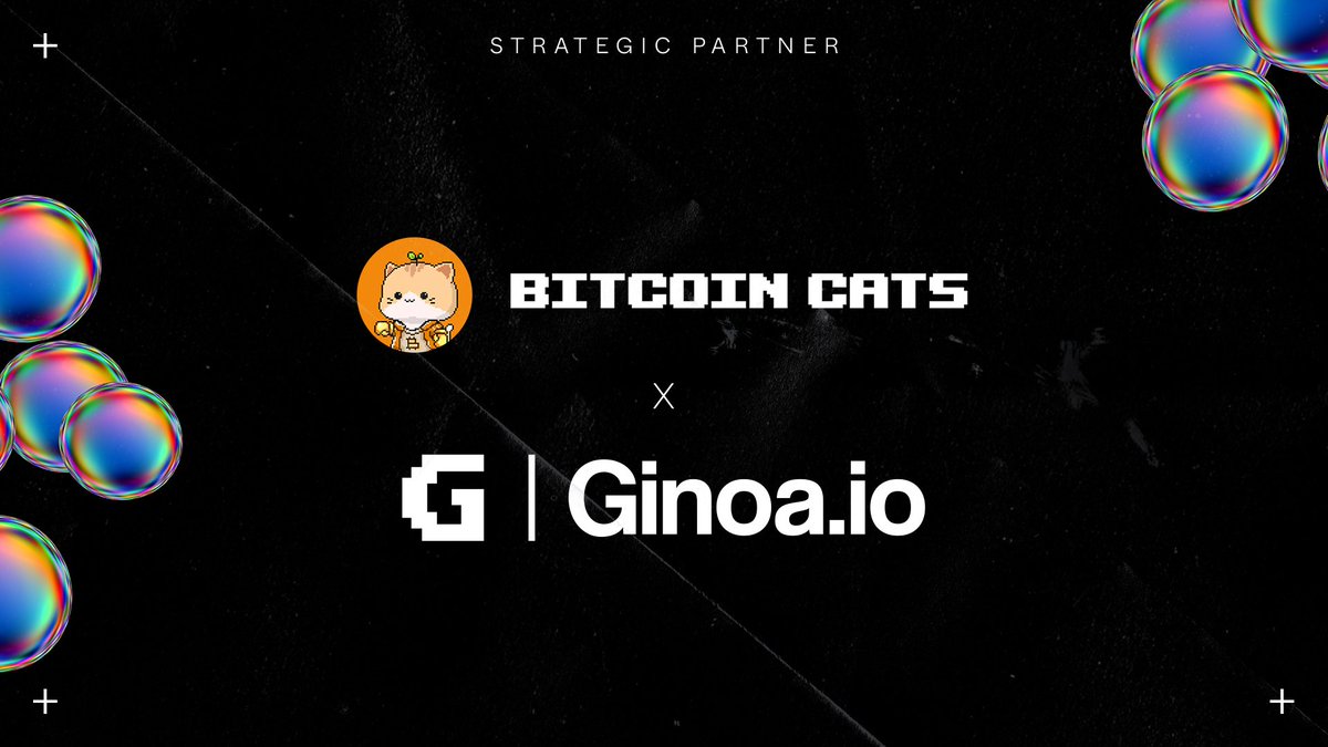 Partnership Announcement! We are pleased to announce the newest partnership in the GINOA ecosystem, @bitcoincats1cat $GINOA and @BitcoinCats1Cat have partnered to power NFT 🐈 #1CAT is the next-gen entertaintment ecosystem, bridging Bitcoin and EVM Networks via 1CAT Chain We
