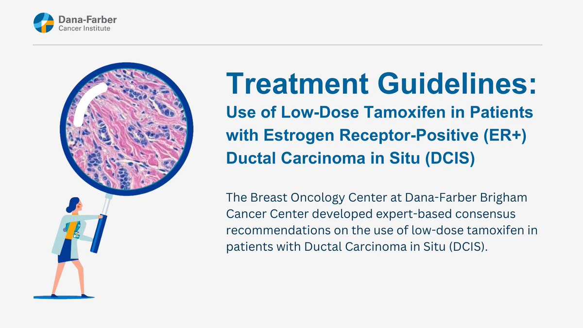 Check out our newest treatment guideline on the use of low-dose tamoxifen in patients with estrogen receptor-positive (ER+) ductal carcinoma in situ #DCIS #BOCGuideline #CancerGuideline #DuctalCarcinomaInSitu @DrBBychkovsky @TariKingMD @EMittendorfMD 👇👇 physicianresources.dana-farber.org/flexpaper/trea…