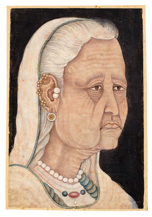 An elderly Bibi Juliyana (Juliana Dias da Costa, 1658-1734) Do you know, Sarai Jullena in #NewDelhi is named after this Portuguese lady who entered into the Harem of the #Mughal rulers #Aurangzeb & Bahadur Shah-1 at #Delhi c1730 CE painting on @bonhams1793 sale of May 21, 2024