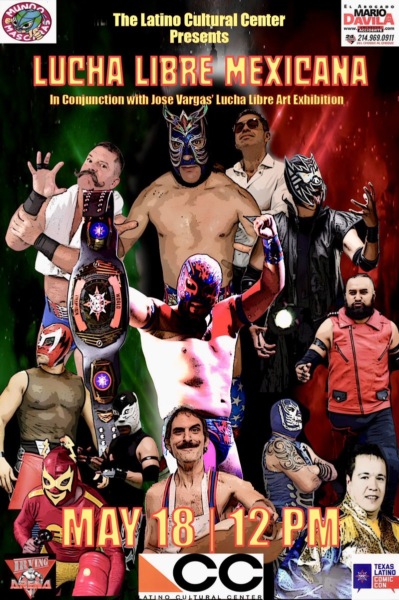 May 18th! Lucha Libre! The @txlatinocomics Championship Belt will be on the line!  @detras_del_luchador @luchacentral @maskedrepublic #luchalibre