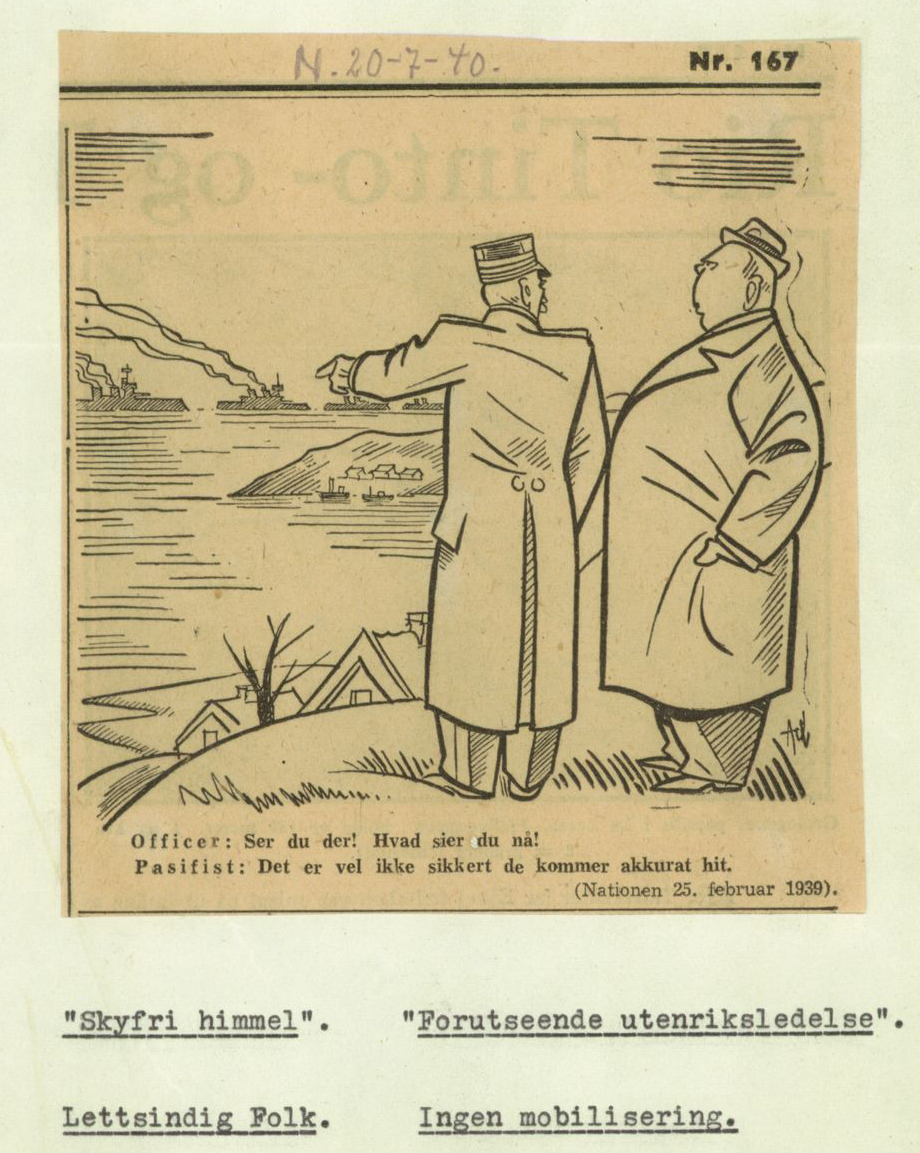 Norge gikk i tornerosesøvn-fella i 1940. Kan det samme skje igjen? Denne siden er hentet fra arkivet til Forsvarets krigshistoriske avdeling. 🇳🇴