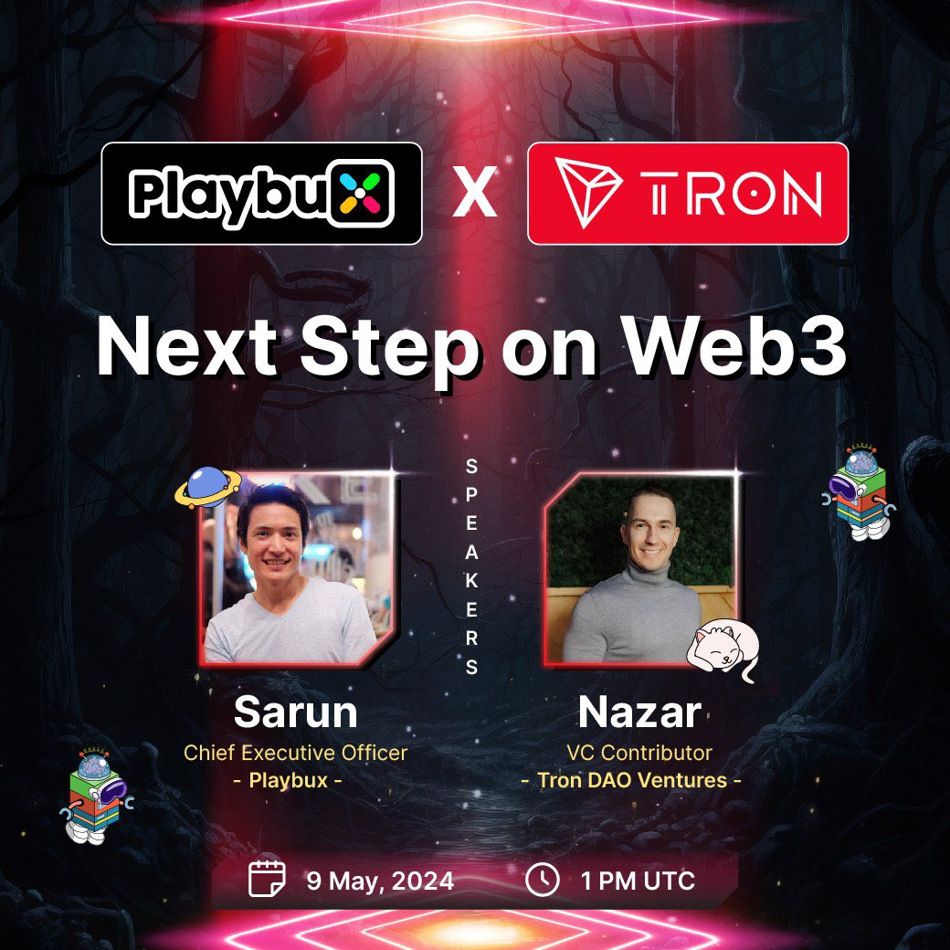 Playbux will be discussing on “What’s next?” With our VC contributor @hre4anyk from @trondao 🚀🧨 📍 x.com/i/spaces/1eajb… 📆 1PM UTC, 9 May 2024. #Playbux