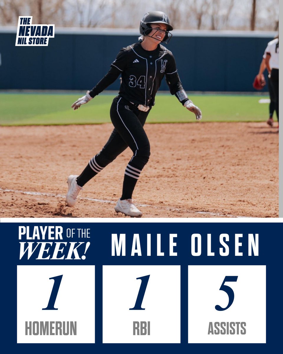 Your player of the week is @maile_olsennn !!

#NevadaNIL #NevadaNILStore #NILStore #NIL #PlayerOfTheWeek #BattleBorn