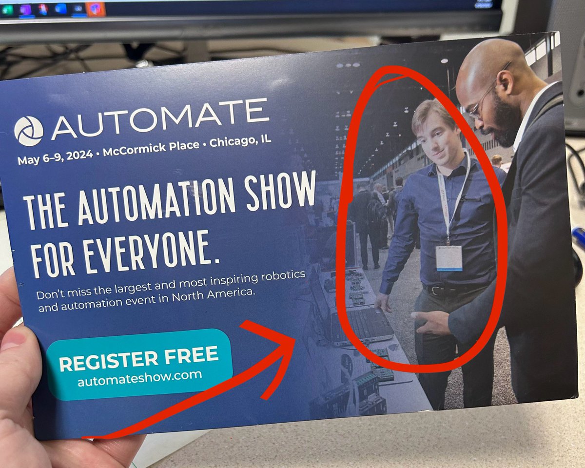 AMC_Motion's tweet photo. You can meet this handsome man from the Automate Show mail invite at the ADVANCED Motion Controls booth (booth 1819)

(He’s DEFINITELY not the one writing this post). #AMCservo #AutomateShow #Automate2024 https://t.co/glS7ubFkXJ