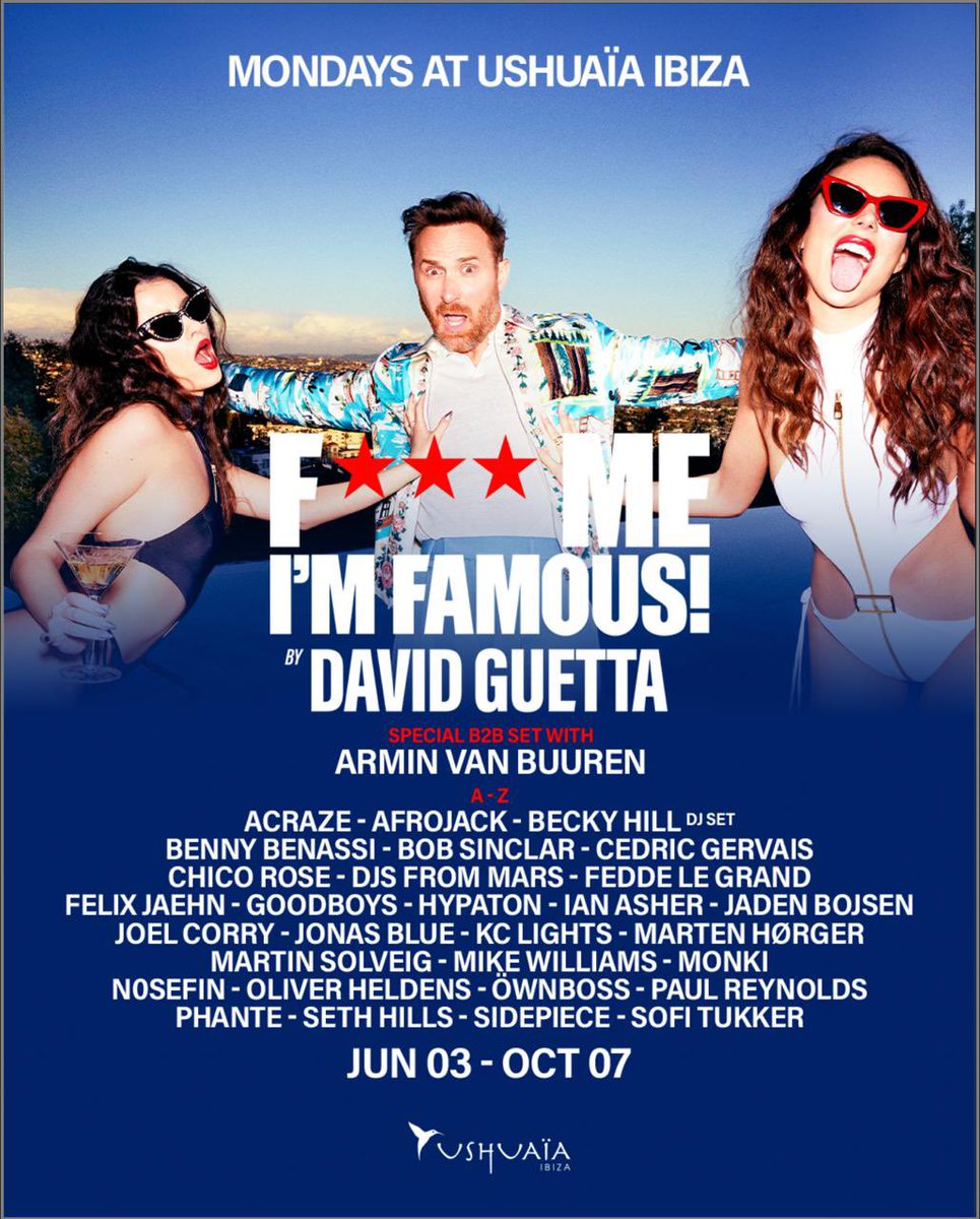 MIKE WILLIAMS (@mikewilliamsdj) on Twitter photo Back 2 times at <a href="/ushuaiaibiza/">Ushuaïa Ibiza Official</a> this summer for <a href="/FMIFOfficial/">F*** ME I'M FAMOUS</a> with <a href="/davidguetta/">David Guetta</a> , so excited!!!🕺🏻🕺🏻🕺🏻🕺🏻❤️❤️ Back 2 times at <a href="/ushuaiaibiza/">Ushuaïa Ibiza Official</a> this summer for <a href="/FMIFOfficial/">F*** ME I'M FAMOUS</a> with <a href="/davidguetta/">David Guetta</a> , so excited!!!🕺🏻🕺🏻🕺🏻🕺🏻❤️❤️