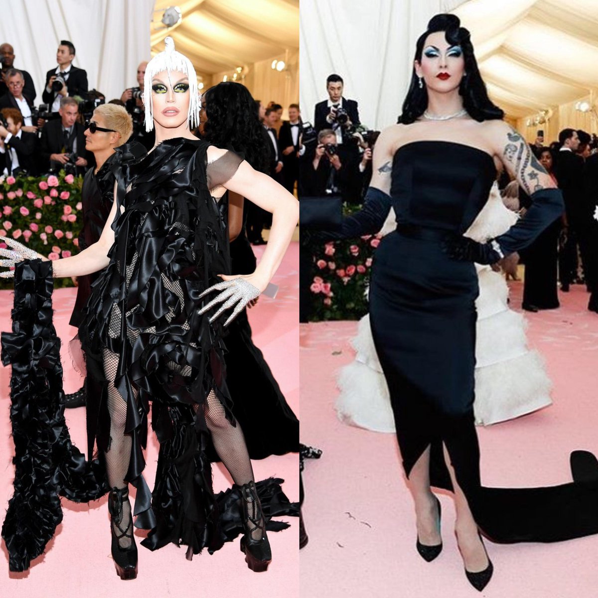 Didnt know violet & aquaria went to the 2019 met gala & served trash. Violet looks fabulous but for camp it’s plain & a disgrace. Aqua looks like torn trashbags