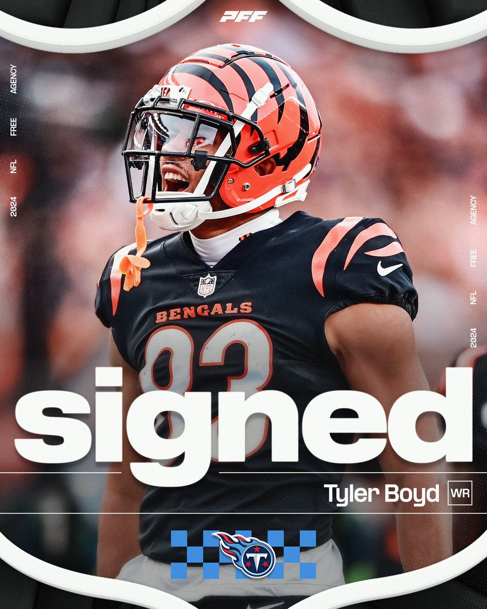 The Titans are signing former Bengals WR Tyler Boyd, per @JFowlerESPN