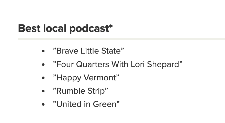 Hell yeah! Our humble United In Green podcast is a finalist in the @sevendaysvt Seven Daysies 2024 awards! greenmountainbhoys.com/podcast