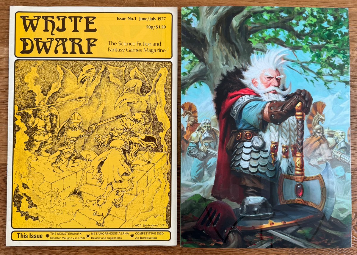 White Dwarf #1 and White Dwarf #500. Grombrindal's getting old!