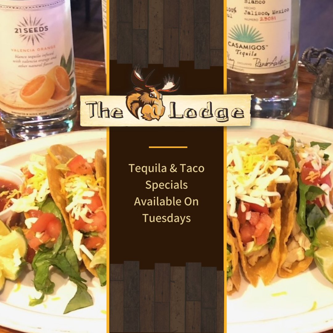 Get ready to taco 'bout the best deal in town! Join us after 5pm for $2 beef or chicken tacos and $5 margaritas at The Lodge. Let's taco 'bout a good time!

#TheLodge #Tacos #Tequila #TacoTuesday #Chicken #Beef #Margaritas #Fiesta #Tasty