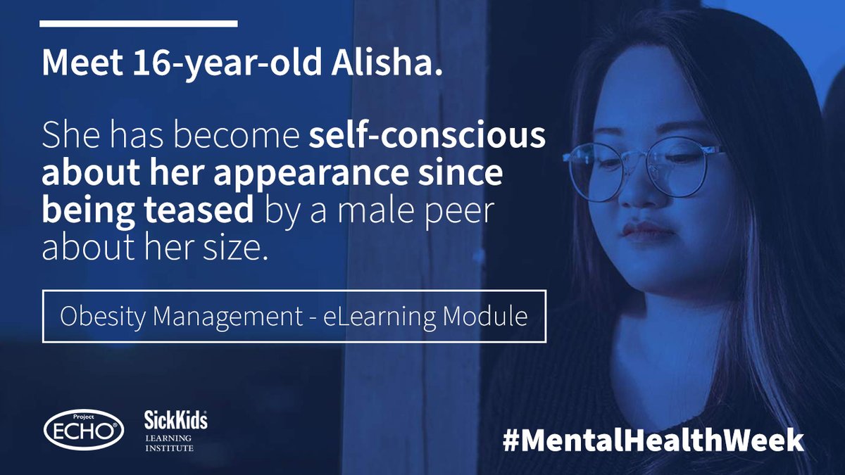 For 'National Child & Youth Mental Health Day' we're sharing our 'Child & Adolescent Obesity and Mental Health' eLearning module authored by @DrAleneToulany, Adolescent Medicine Specialist and @rebnoseworthyRD, @SickKidsNews. #CMHW2024 Explore/Learn⤵️ sickkids.echoontario.ca/courses/obesit…
