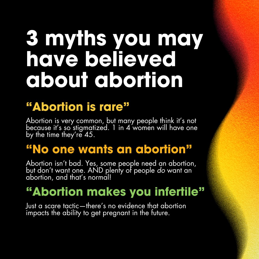 Stigmatizing abortion is so normalized that it can be difficult to tell what's myth and fact. SO! Let's clear the air on these 3 common myths ⚡