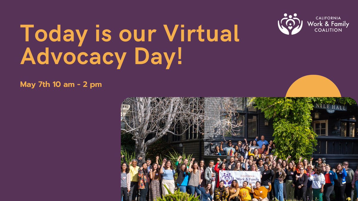 Our Advocacy Day starts now! This year we are advocating for Paid Leave for Chosen Familiy (#AB518), Early Application for PFL and DI (#SB1090), Access to PFL (#AB2123), Stronger Safe Leave (#AB2499), and Pregnancy Leave for Educators (#AB2901).

🔁 or ❤️ if you are joining us!