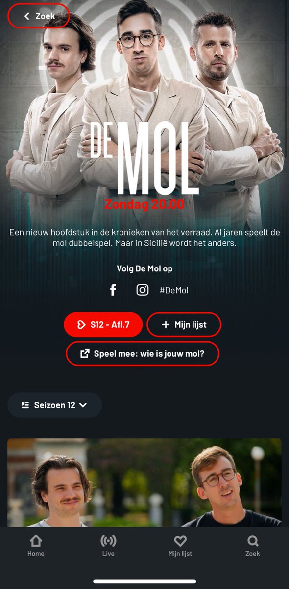 Sterk bezig @GoPlay__be ! Dan vermijd je twee dagen lang spoilers op sociale media over #demol, krijg je de grootste spoiler van allemaal op jullie eigen pagina in de app 🫣 #sterkwerk