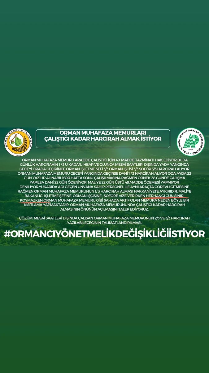 #ormancıyönetmelikdegisikligiistiyor