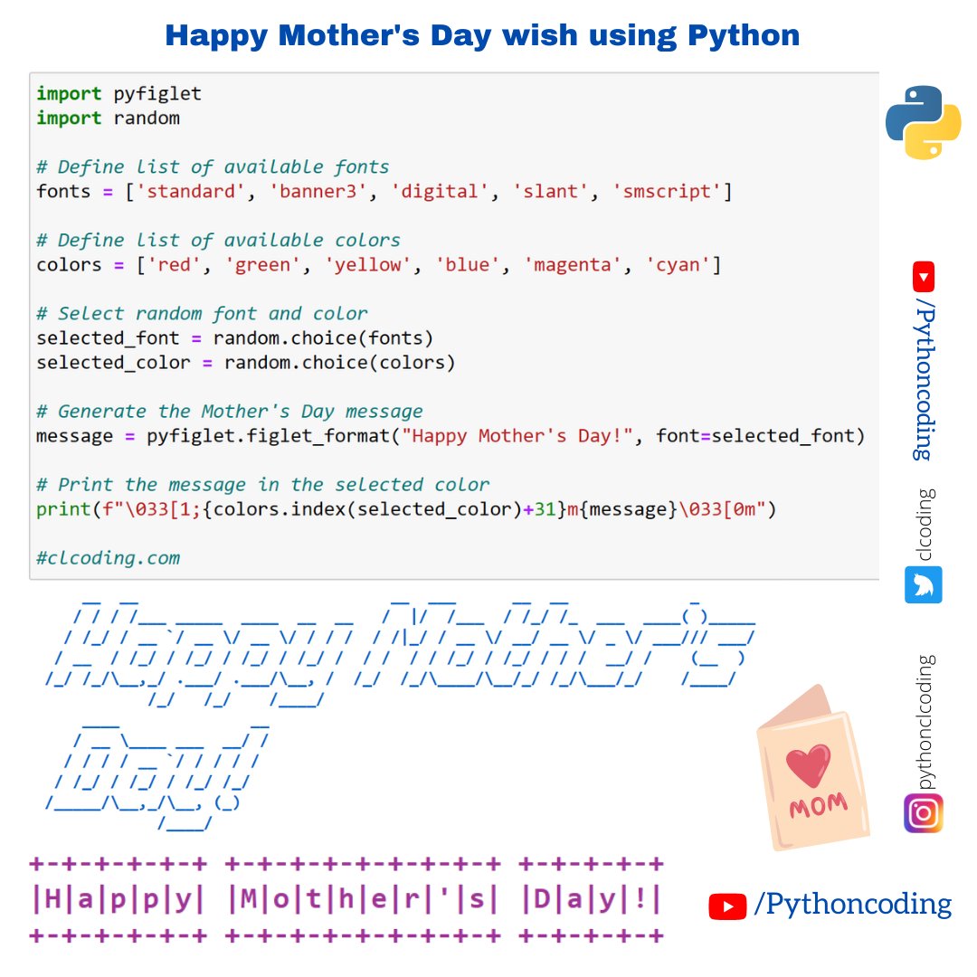 Happy Mother's Day wish using Python