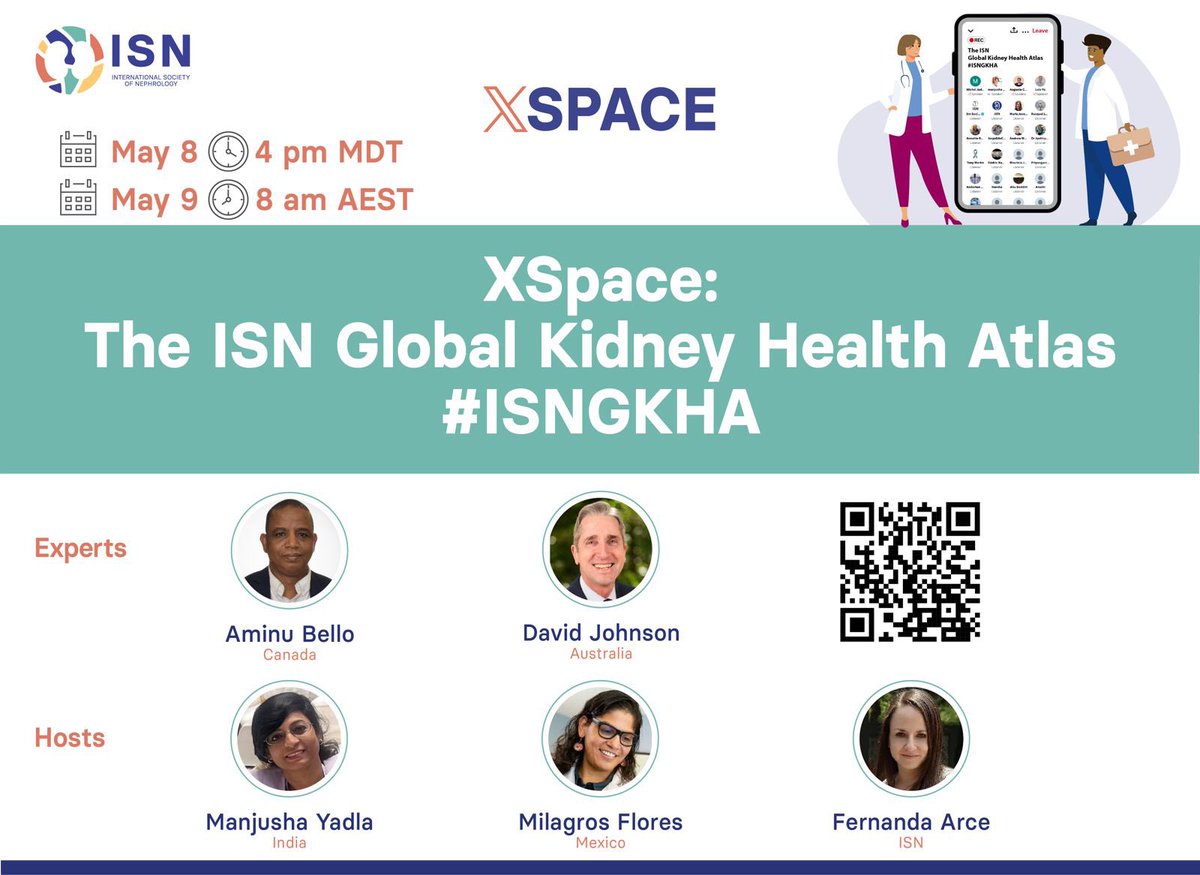 You cannot afford to miss this great webinar. I have confirmed my attendance. Have you? @ISNeducation @ISNkidneycare @AfricanAFRAN @nicloda. See you all online! x.com/i/spaces/1owgw…