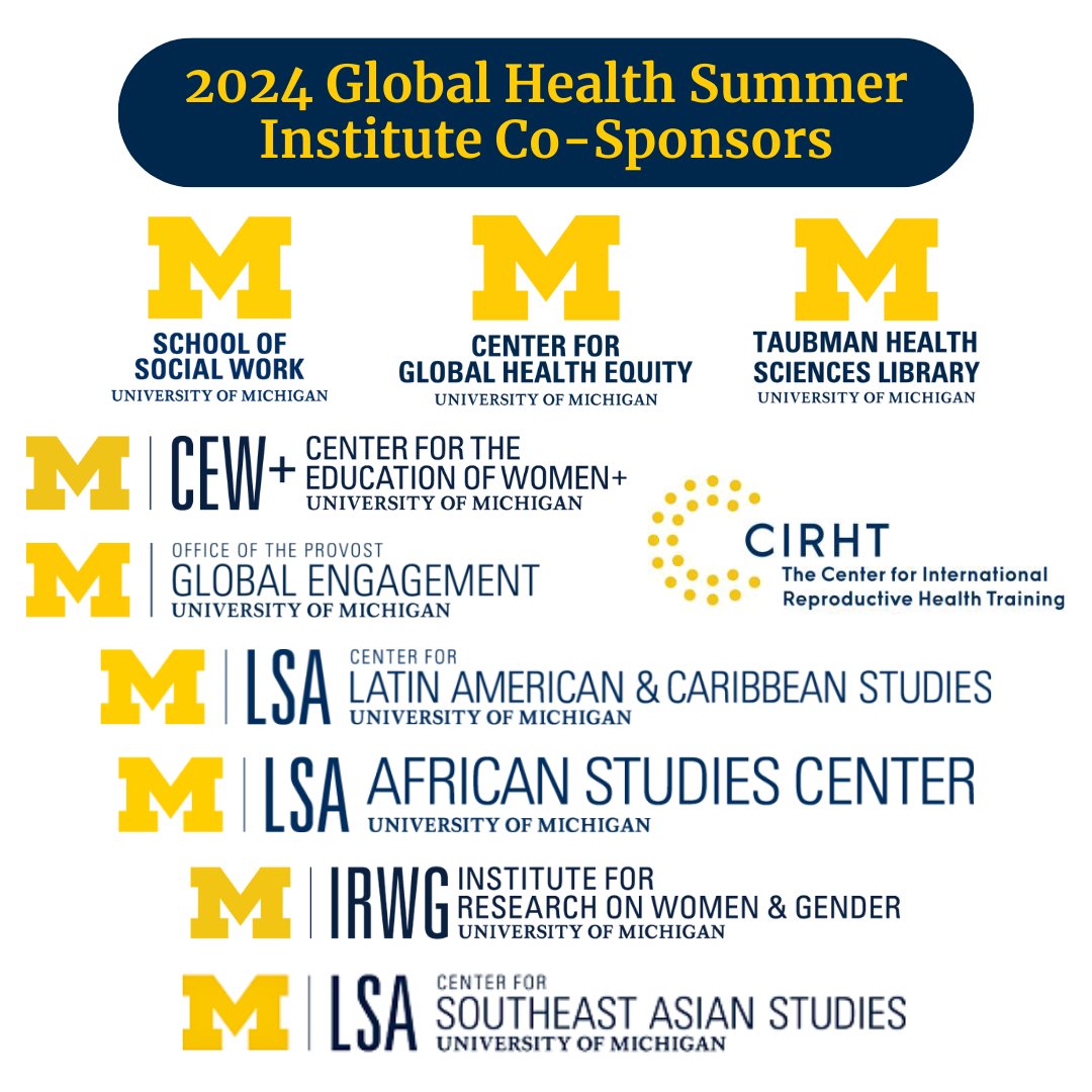 The UMSN Office of Global Affairs would like to take a moment to express our appreciation and thanks to all of our co-sponsors for #GHSI2024. Their continued support makes this annual conference possible! rsvp.umich.edu/mBo9QB