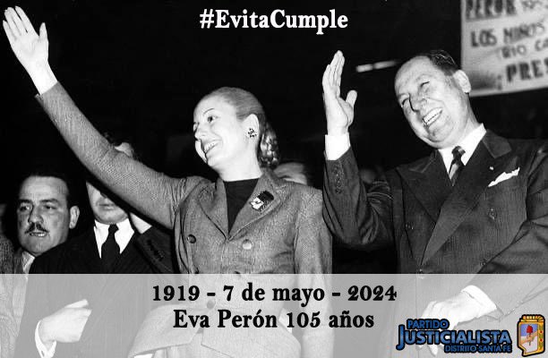 PJ_SantaFe's tweet photo. 1919 - 7 de Mayo - 2024 
💜𝗘𝘃𝗶𝘁𝗮 𝟭𝟬𝟱 𝗮𝗻̃𝗼𝘀✌🏽

“No hay nada que sea más fuerte que un pueblo. Lo único que se necesita es decidirlo a ser justo, libre y soberano” #Evita 

#evitacumple #evitaeterna #EvitaCapitana https://t.co/ltjsnM8InL