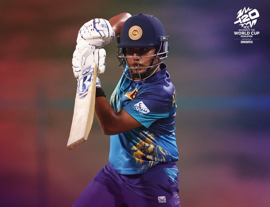 Chamari Athapaththu made her second T20I century against Scotland at the ICC Women's #T20WorldCup Qualifier Final 🤩

Congratulations 👏👏 @58Chamari 

#LKA #T20WorldCu #SLvSCO #T20Qualifier #SriLanka