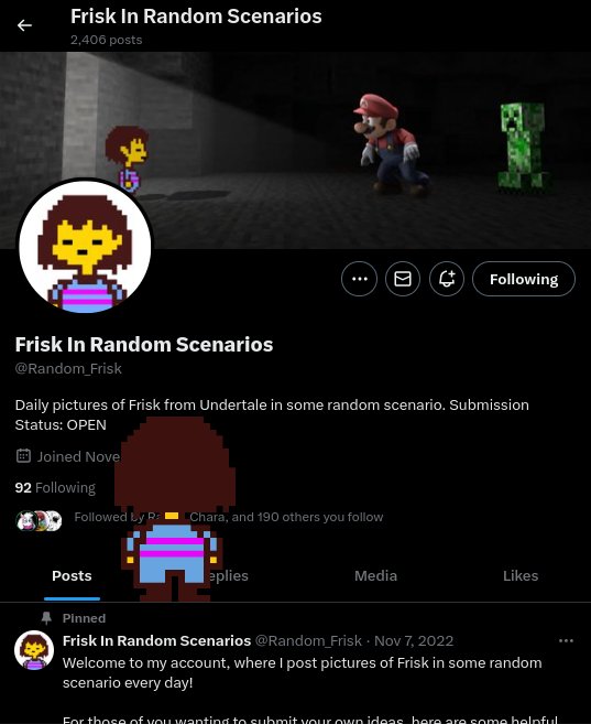 Frisk In Random Scenarios tweet media