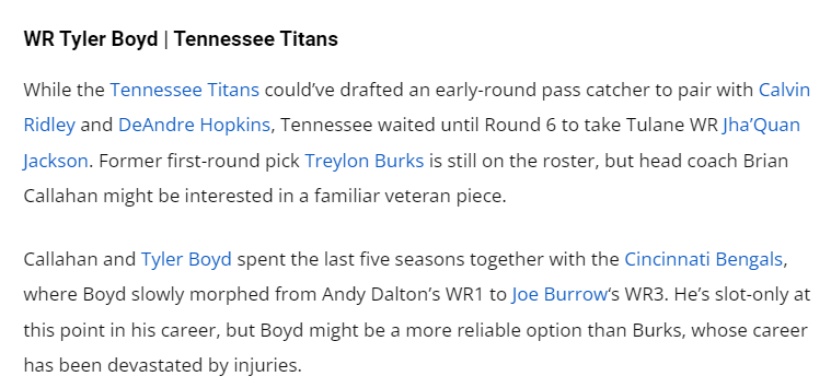 Wrote a little about a potential Boyd-#Titans fit last week