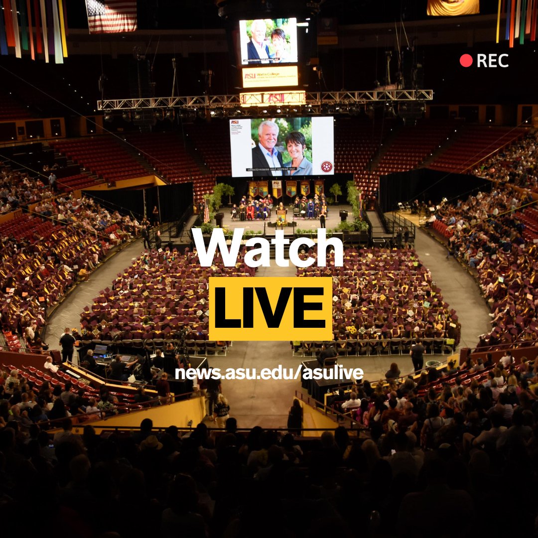 The big day is finally here! 🎓 Can't attend in person? Join us virtually today to celebrate your achievements! 
Stream the Watts College convocation live from anywhere at news.asu.edu/asulive, starting at 2 p.m. MST! #ASUGrad #WattsGraduation #WattsGrad